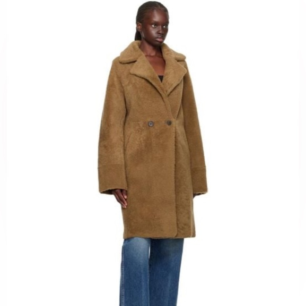 Yves Salomon Brown Teddy Jacket